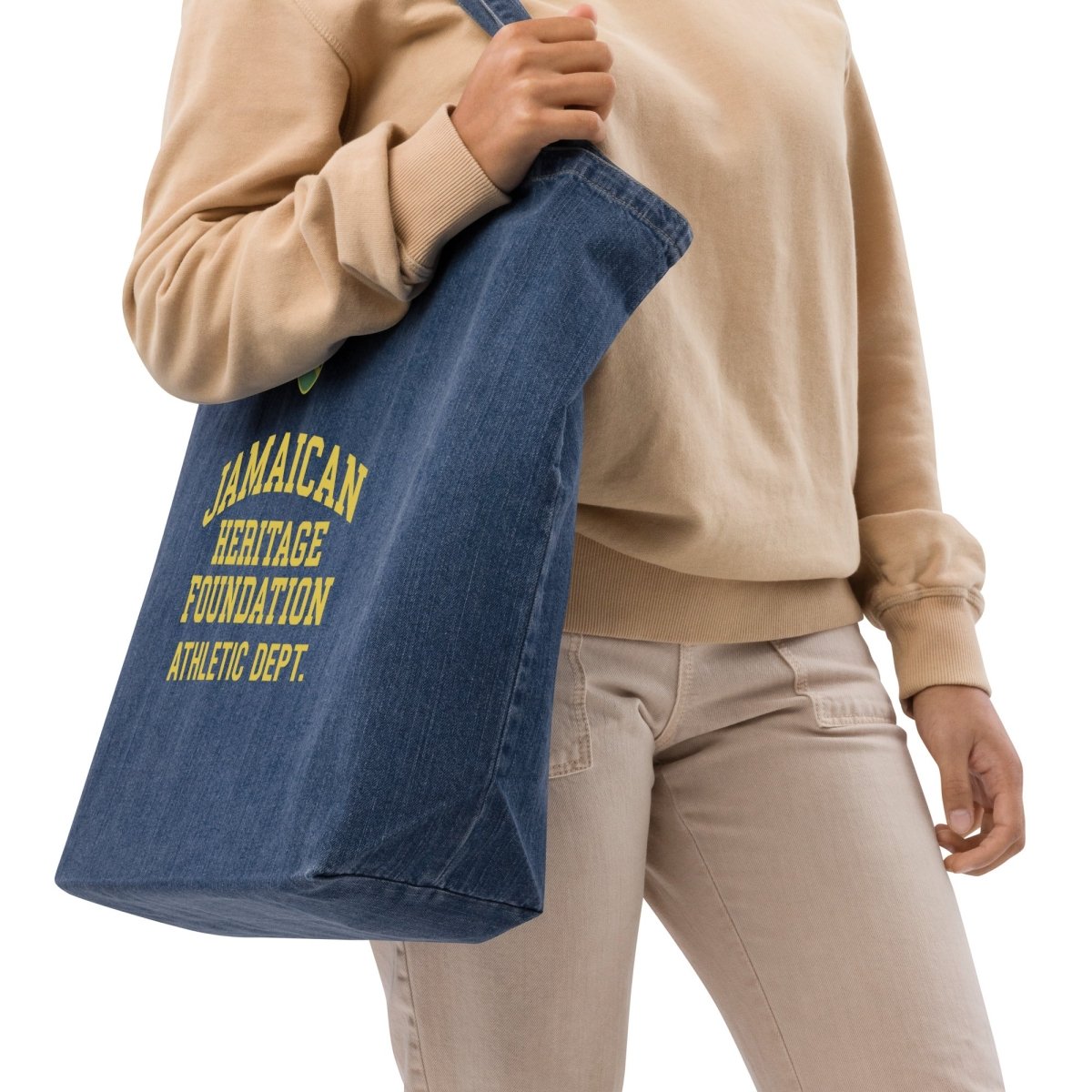 Jamaican Heritage Organic Denim Tote Bag - Chinchilla Choons